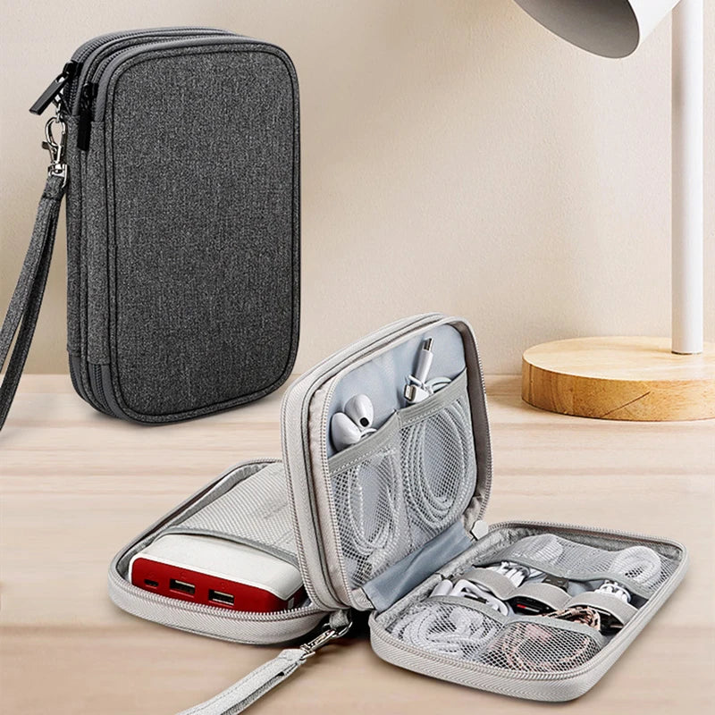 Portable Travel Digital Product Storage Bag Organizer Multi-layer Headset Cable Bag Charging Treasure USB Data Cable Bag