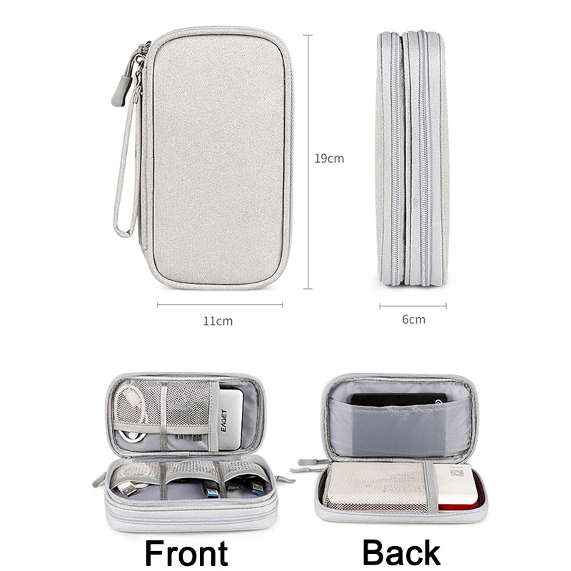 Portable Travel Digital Product Storage Bag Organizer Multi-layer Headset Cable Bag Charging Treasure USB Data Cable Bag