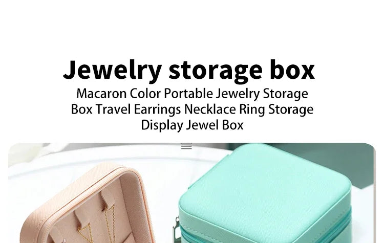 Mini Jewelry Storage Box Portable Home Travel Earrings Necklace Storage Case for Women Ring Organizer PU Leather Display Case